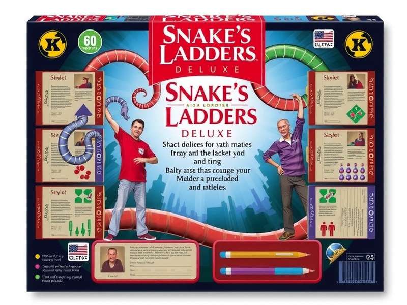 Colorful Snakes Ladders Deluxe game board with vibrant graphics Snakes Ladders Deluxe Game Board